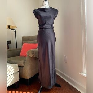 Elegant Black Satin Dress